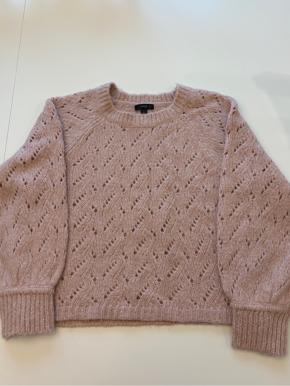 J. Crew Cropped Sweater Large Dusty Pink Excellent Condition!